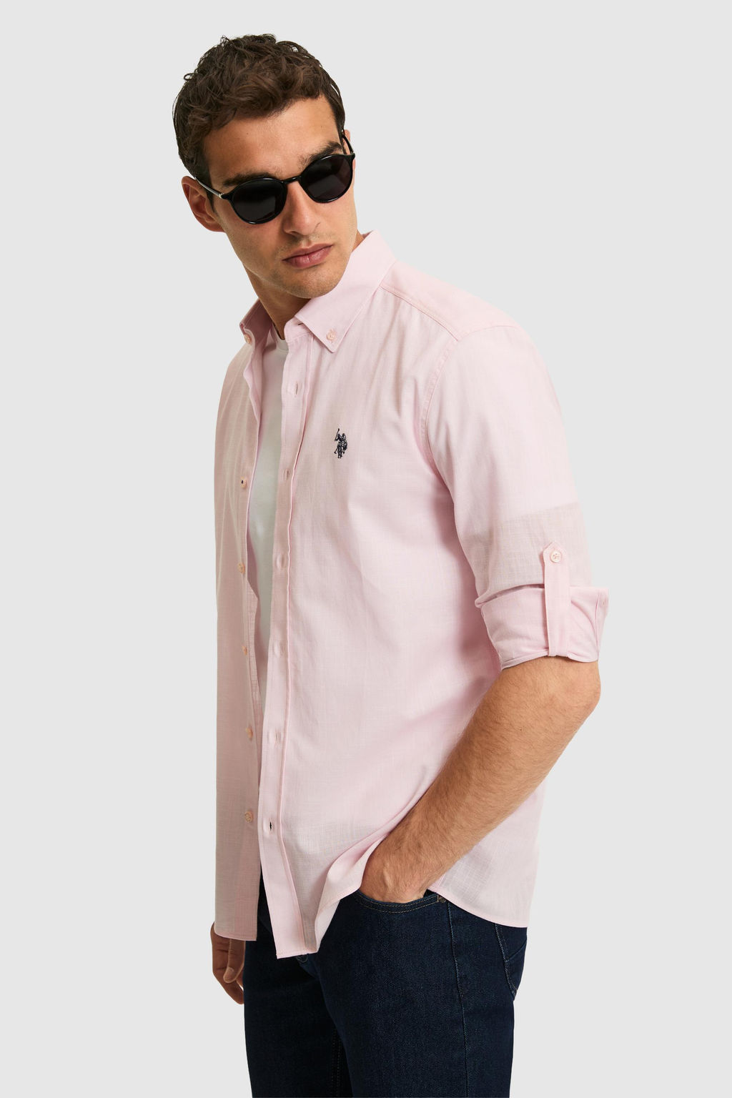 Erkek A__k Pembe Uzun Kollu Basic G_mlek