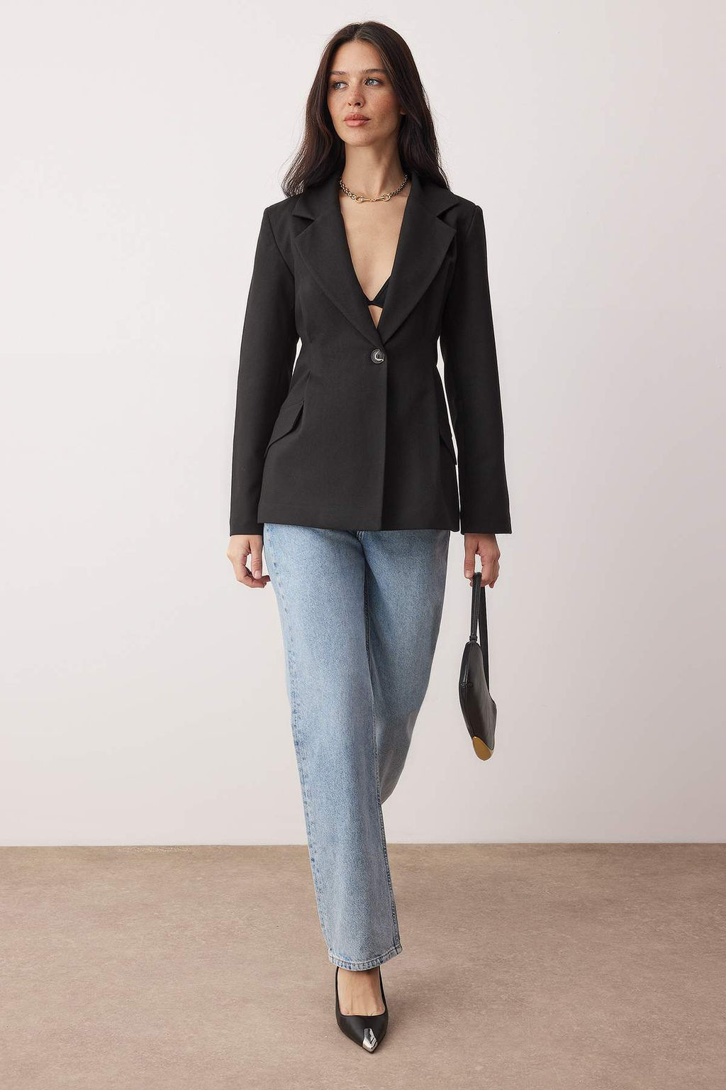 EXCLUSIVE Ozel Koleksiyon Bordo Fitted Kase Blazer Ceket TWOAW26BC00054 - Trendyolmilla фото 18