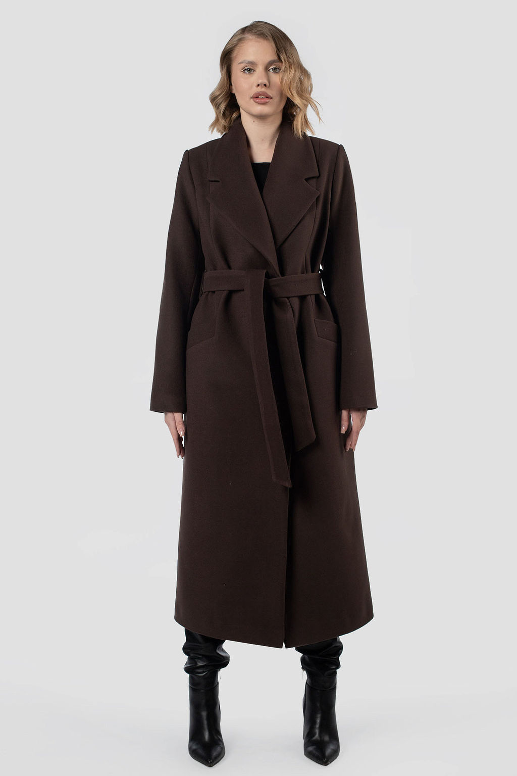 01-12170 Пальто женское демисезонное (пояс)