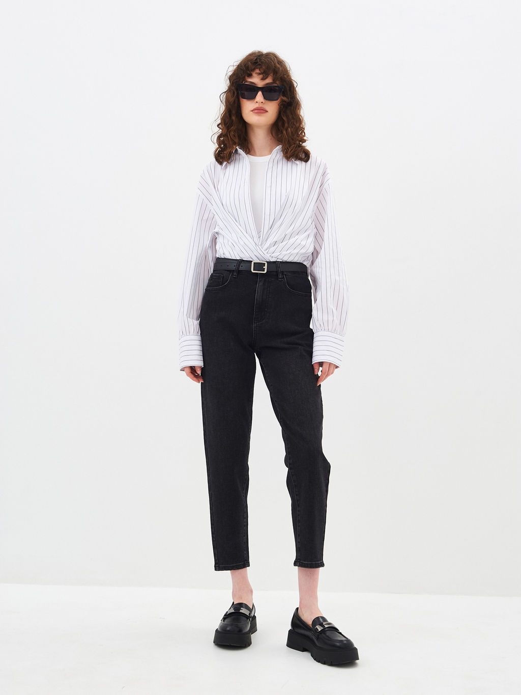 Женские джинсы mom fit с высокой посадкой - Mossmore фото 43