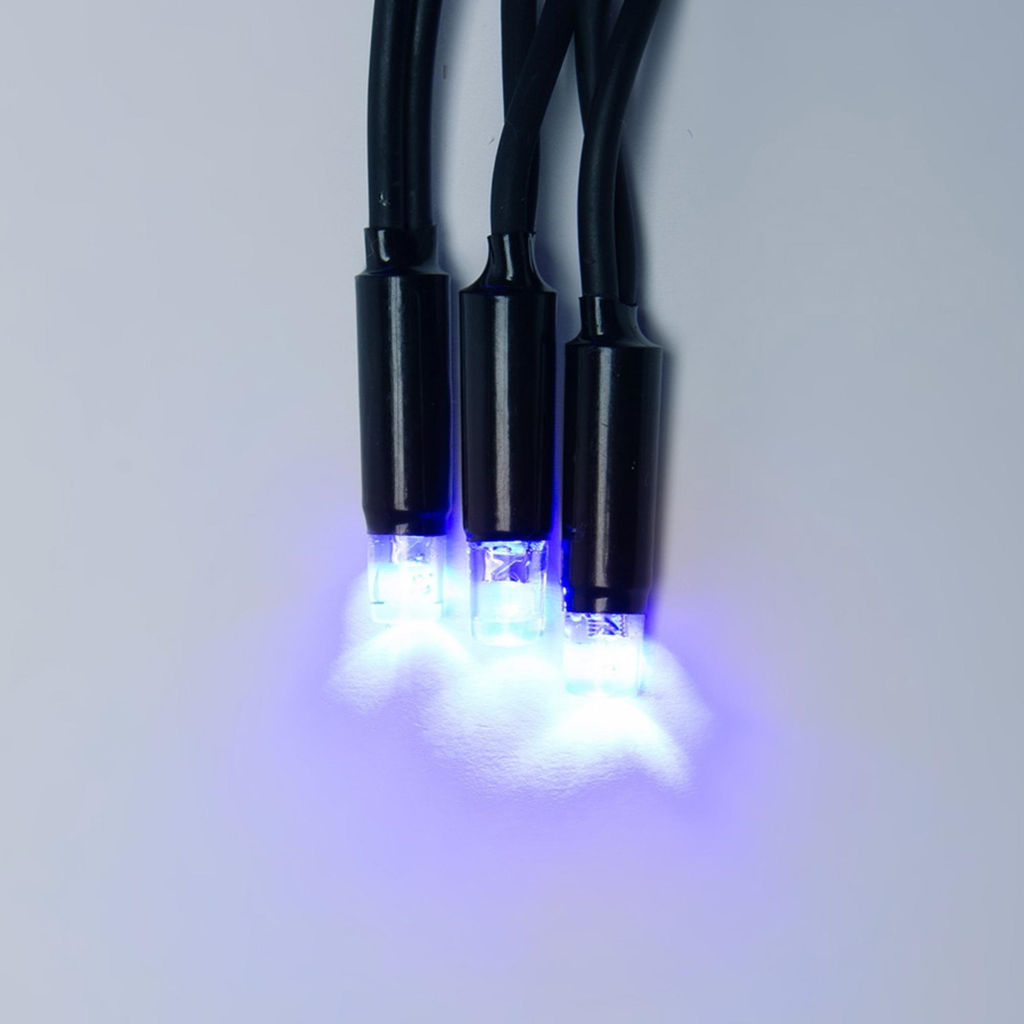 ULD-B3010-200/TBK BLUE IP67 Бахрома светодиодная с эффектом мерцания, 3м. Соединяемая. 200 светодиодов. Синий свет. Провод черный. TM Uniel. - Volpe фото 4