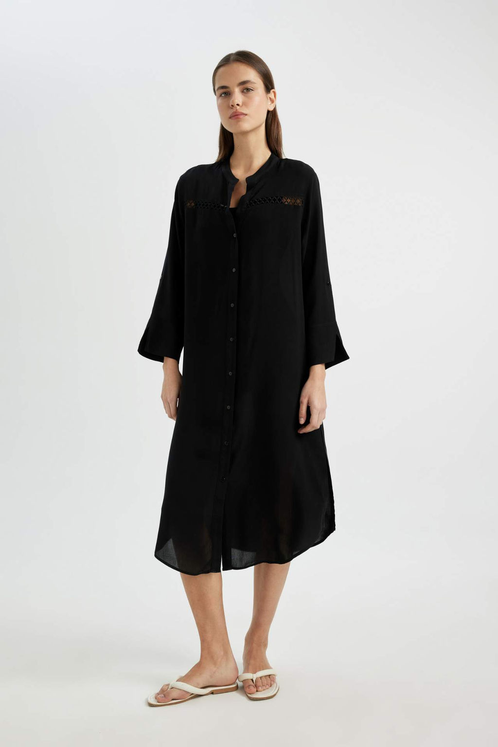 Fall in Love Regular Fit Bask?l? Plaj Elbisesi - Defacto фото 2