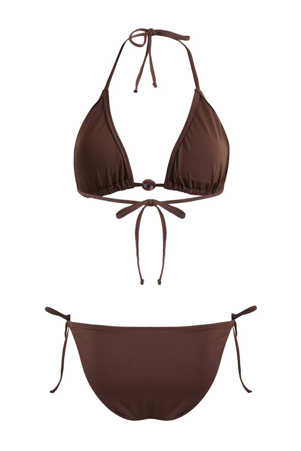 Kahverengi Ucgen Kapl? Aksesuarl? Normal Bel Regular Bikini Tak?m? TBESS26BT00054 - Trendyolmilla фото 2