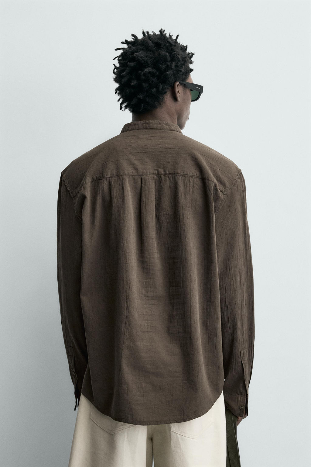 CAMISA EFECTO ARRUGADO / Marr?n / Topo - Zara фото 3