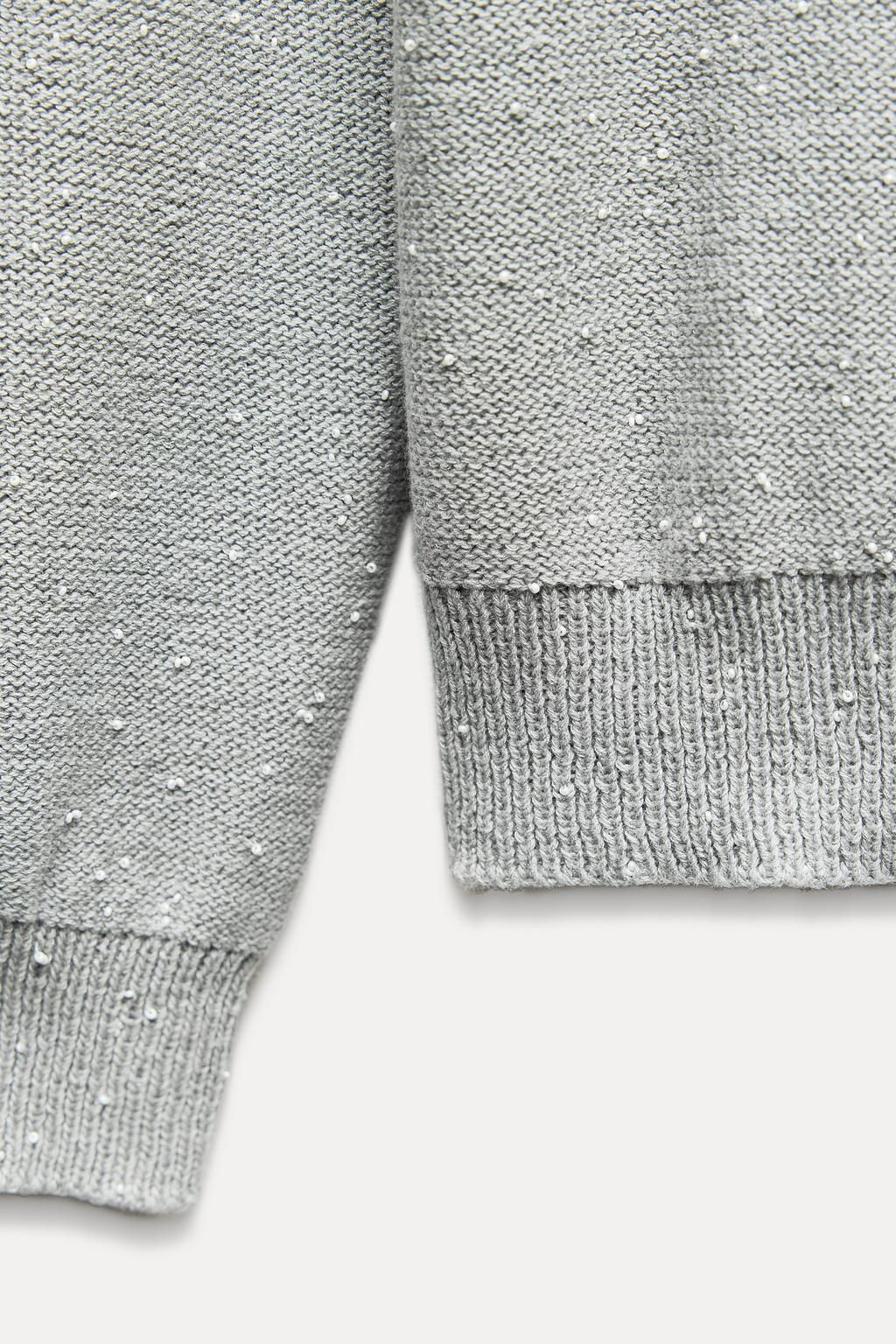 BEADED KNIT SWEATER - Zara фото 5