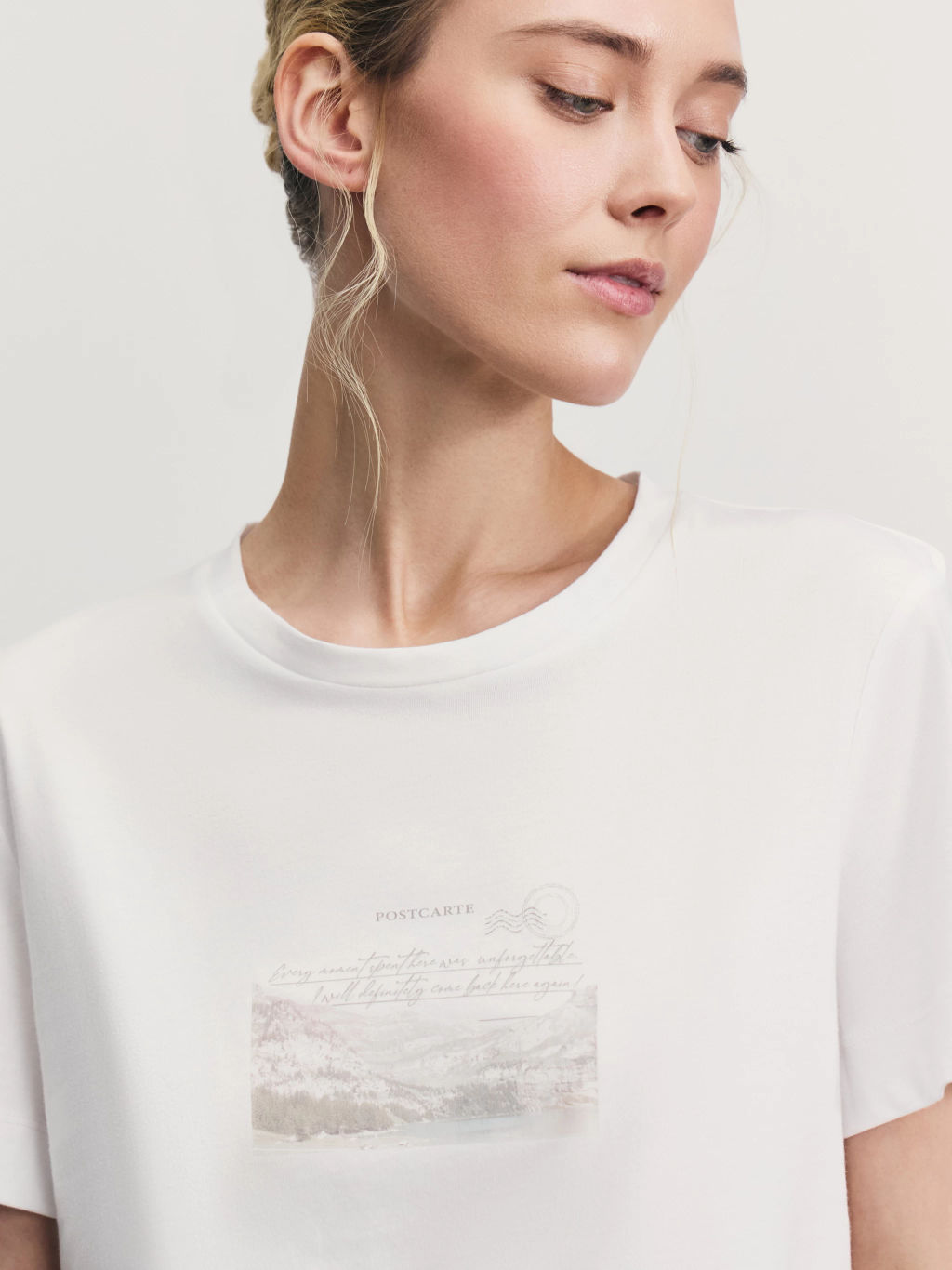 Футболка из хлопка с принтом / Zarina  фото 6