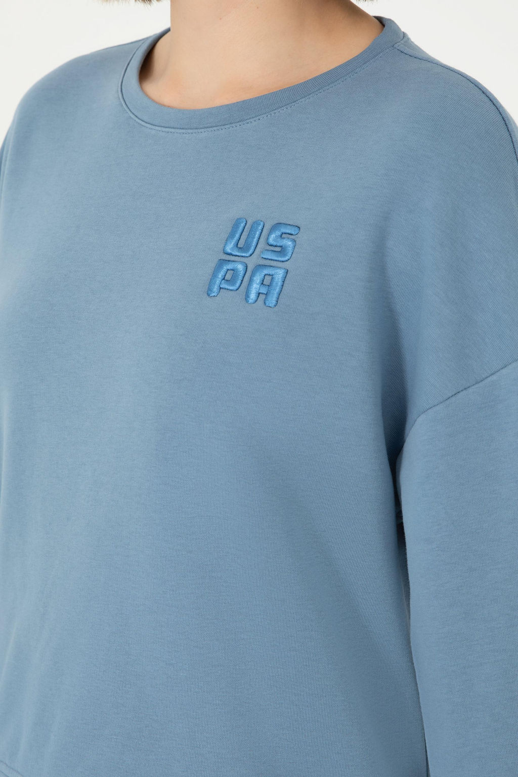 Женский темно-синий базовый свитшот - U.s. polo assn фото 7
