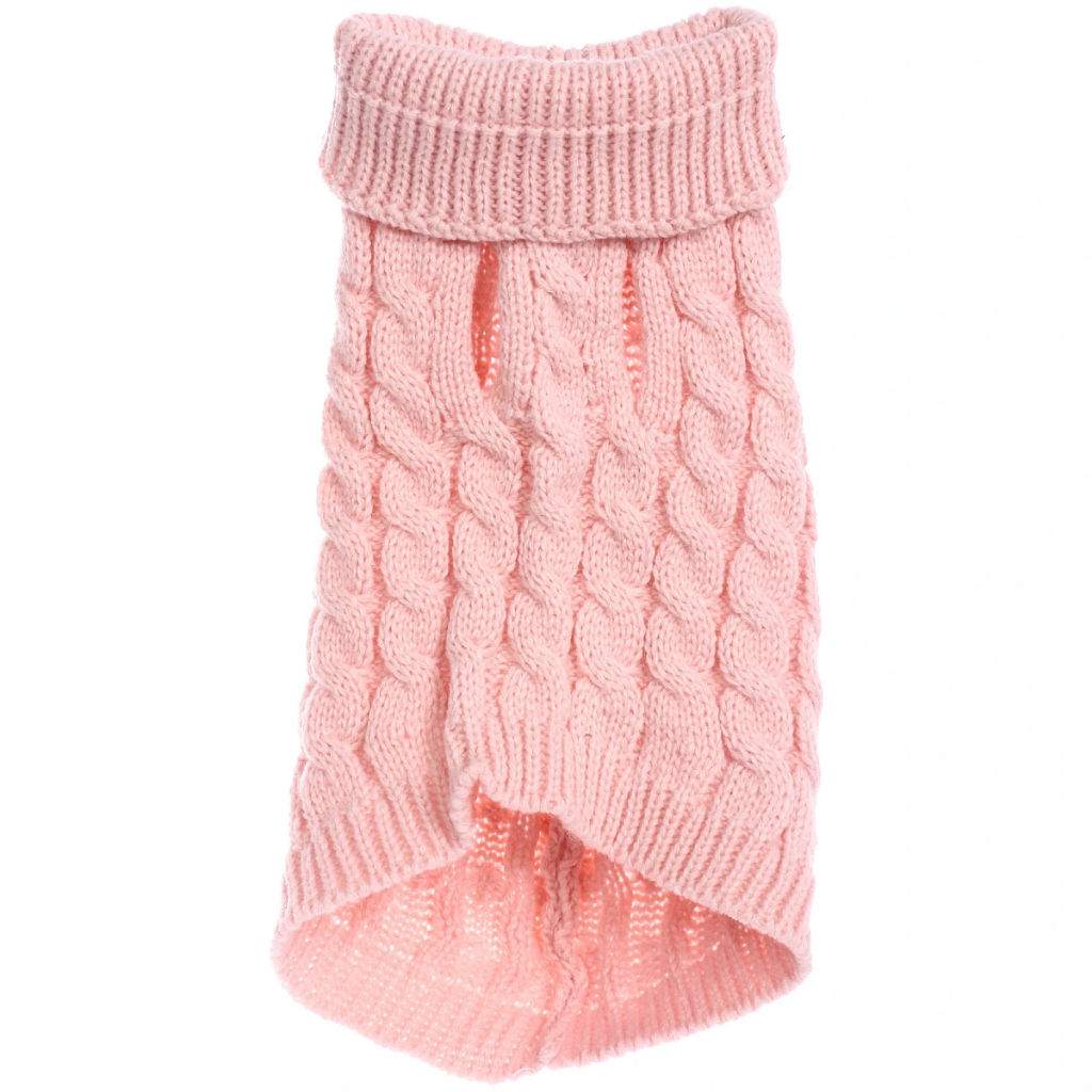 Кофта - свитер для мелких пород собак и кошек "BRO Style ", косички, цвет розовый, р S