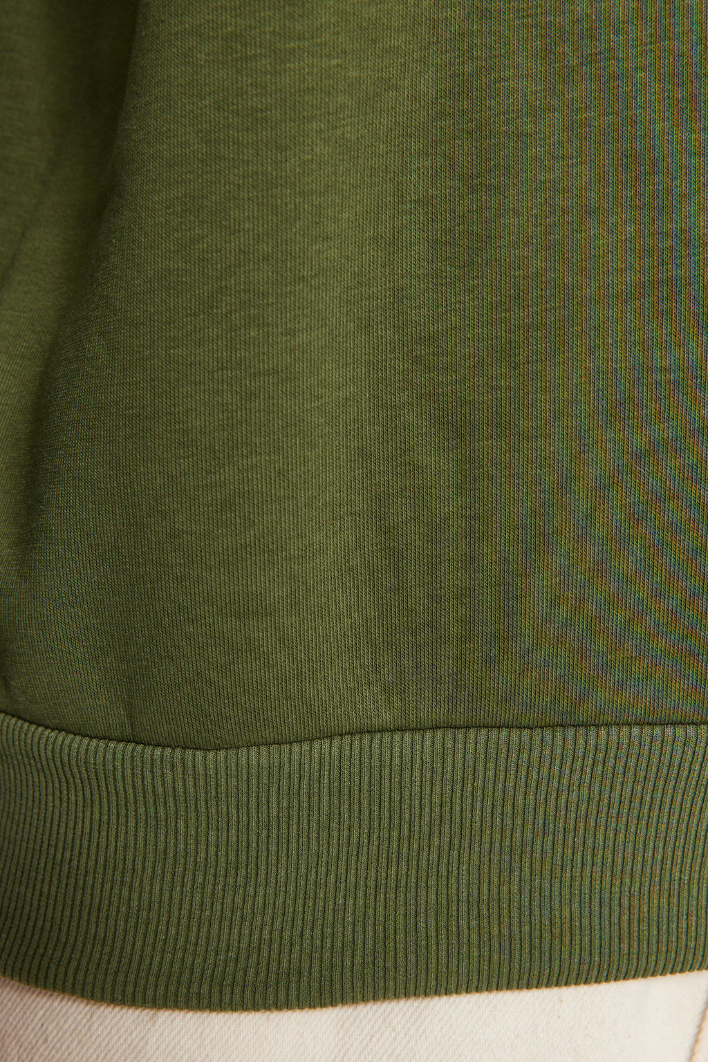 Haki Kal?n Ici Polarl? Regular/Normal Kal?p Bisiklet Yaka Basic Orme Sweatshirt TWOAW24SW00101