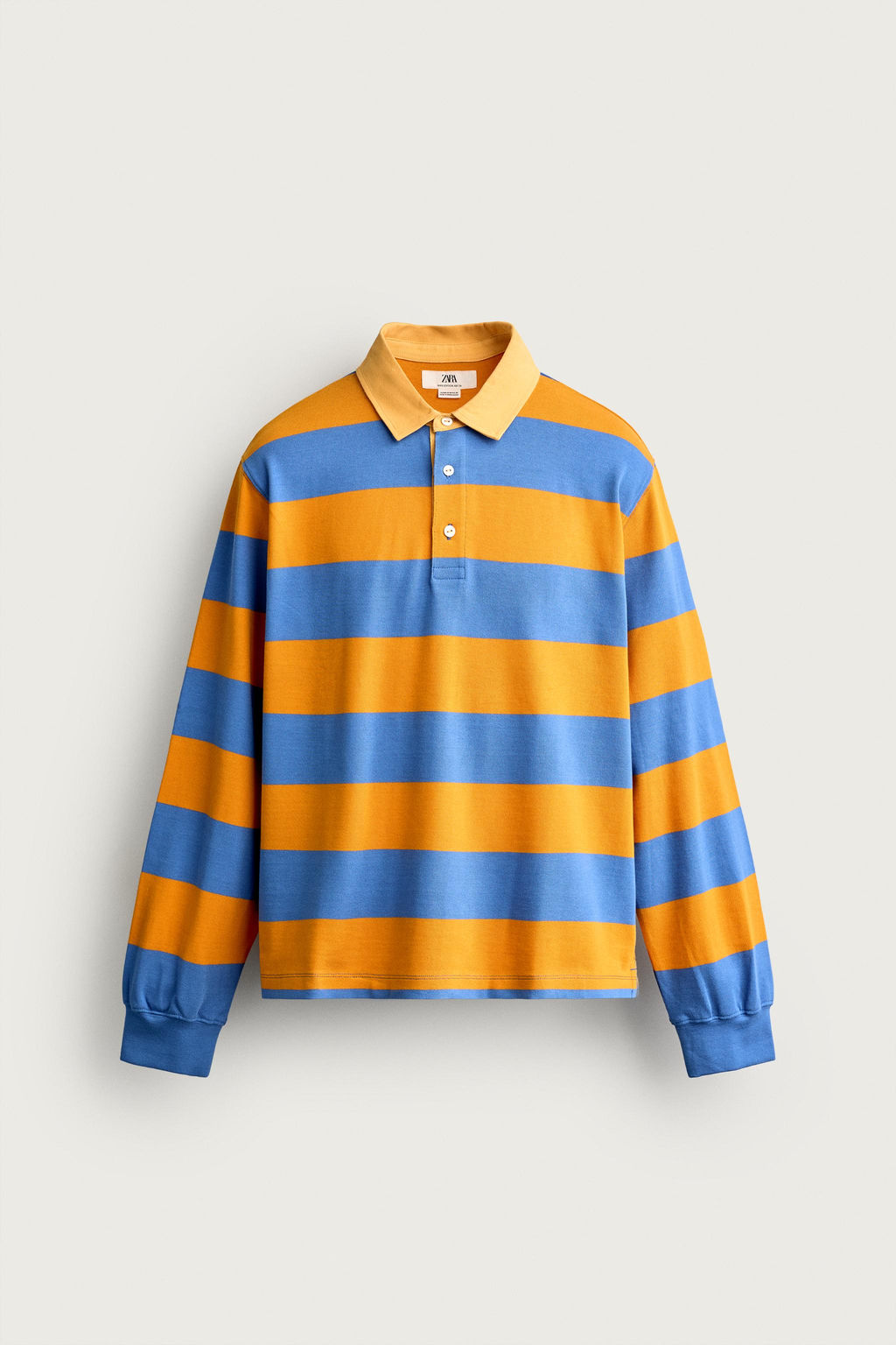 POLO REGULAR FIT RAYAS CUELLO CONTRASTE / Naranja - Zara фото 7