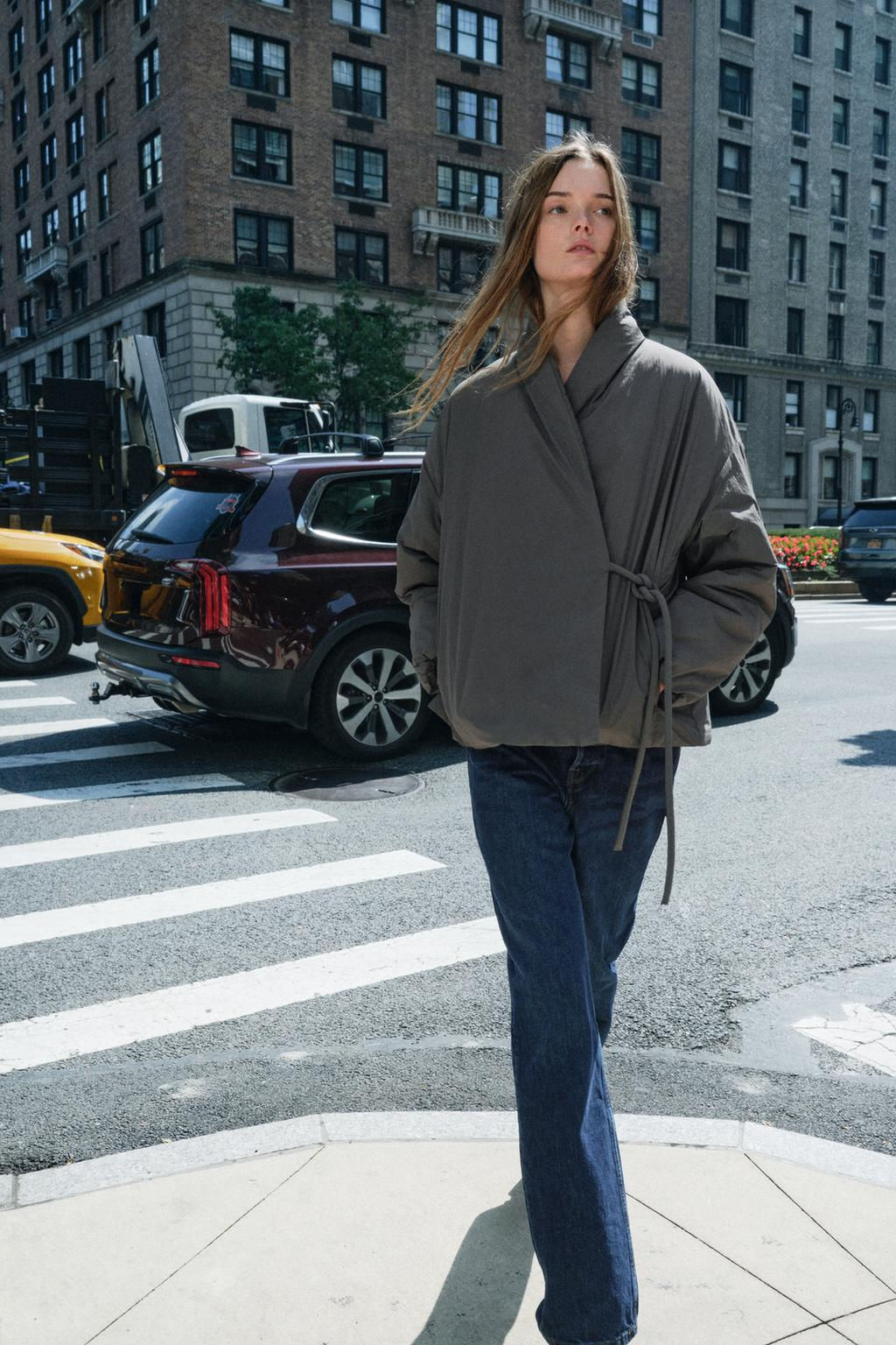 ZW COLLECTION WRAP-AROUND KIMONO JACKET - Zara фото 8