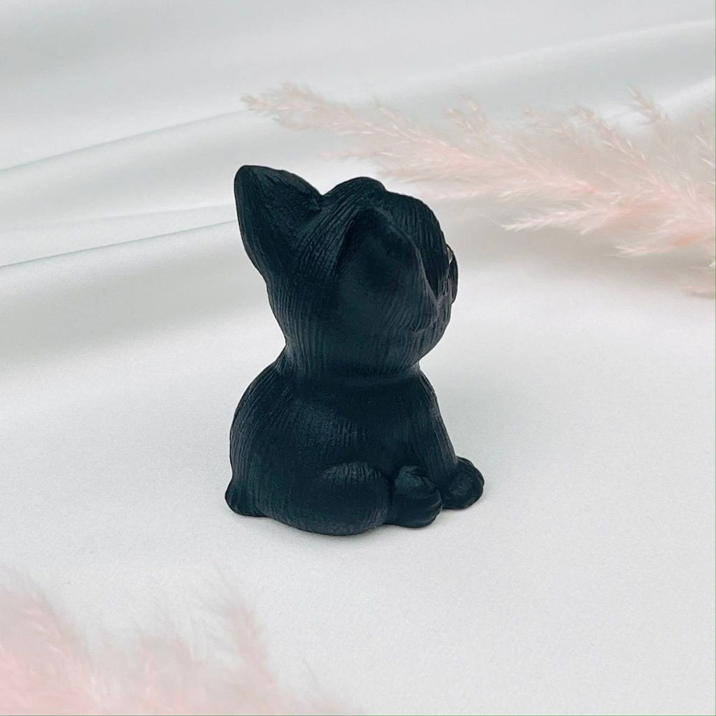 Фигурка резная из Обсидиана Французский бульдог - Радуга самоцветов фото 5
