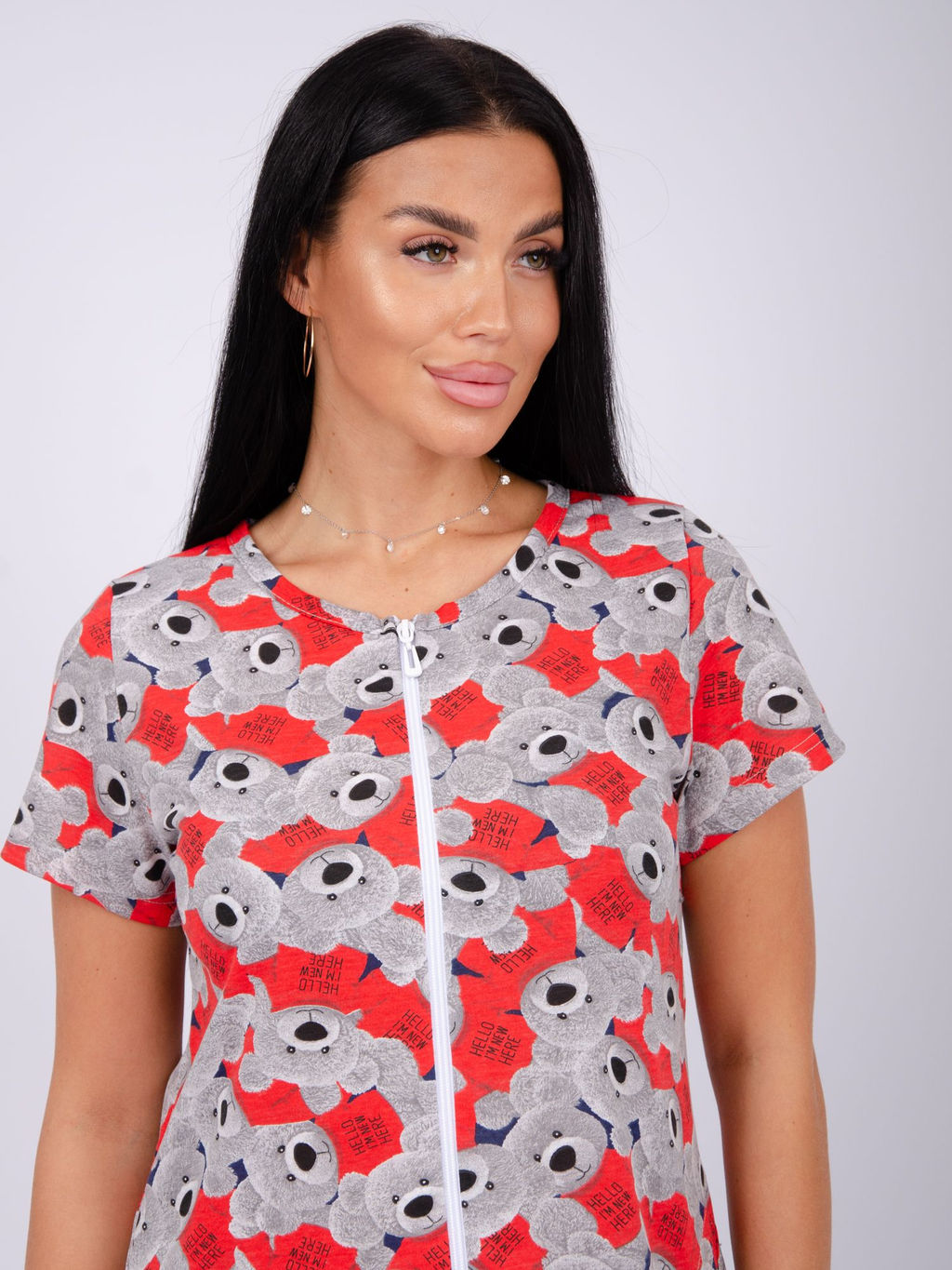 Халат Красотка 1 тедди, трикотаж - Малина фото 5