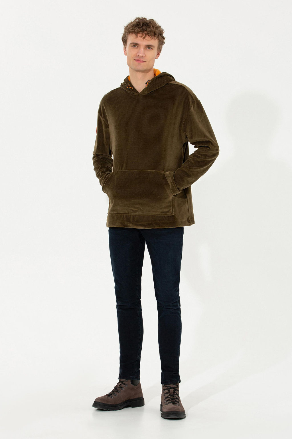 U. S. Polo Assn Мужская комфортная толстовка с капюшоном кокосового цвета - U.s. polo assn фото 4