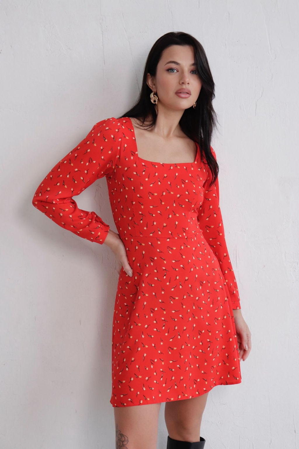 Платье с вырезом каре отрезное по талии - Martichelli фото 80