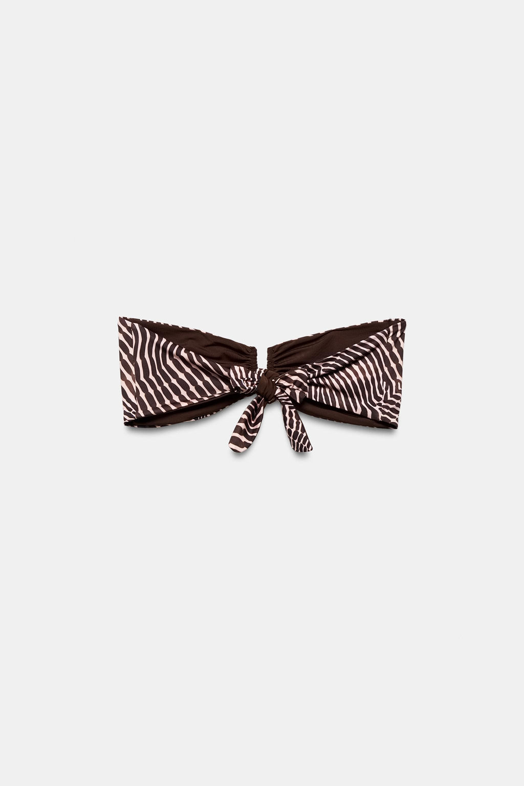 TOP BIKINI BANDEAU REVERSIBLE ESTAMPADO / Marr?n - Zara фото 8