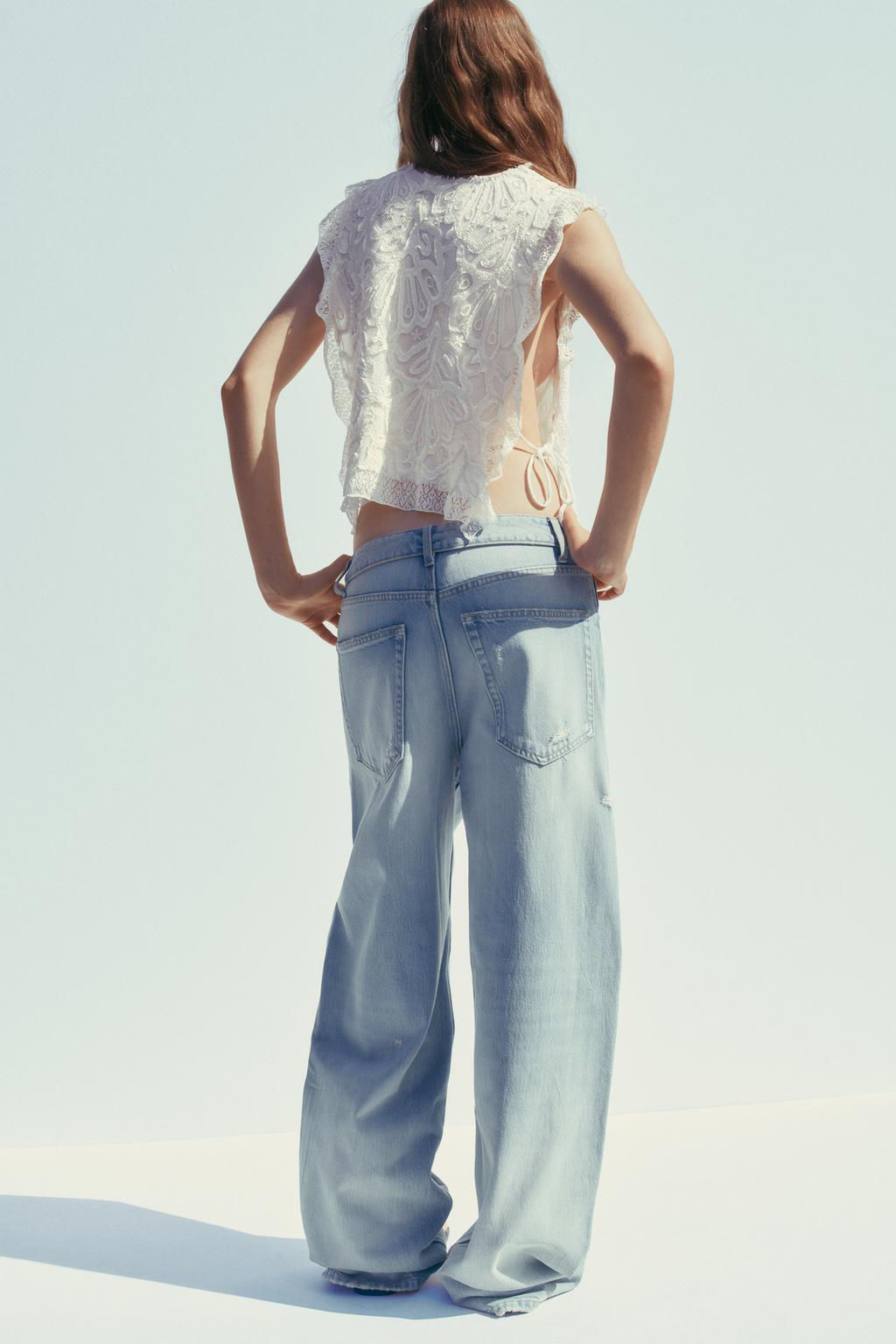 TRF FOLDED HIGH-WAIST JEANS - Zara фото 5