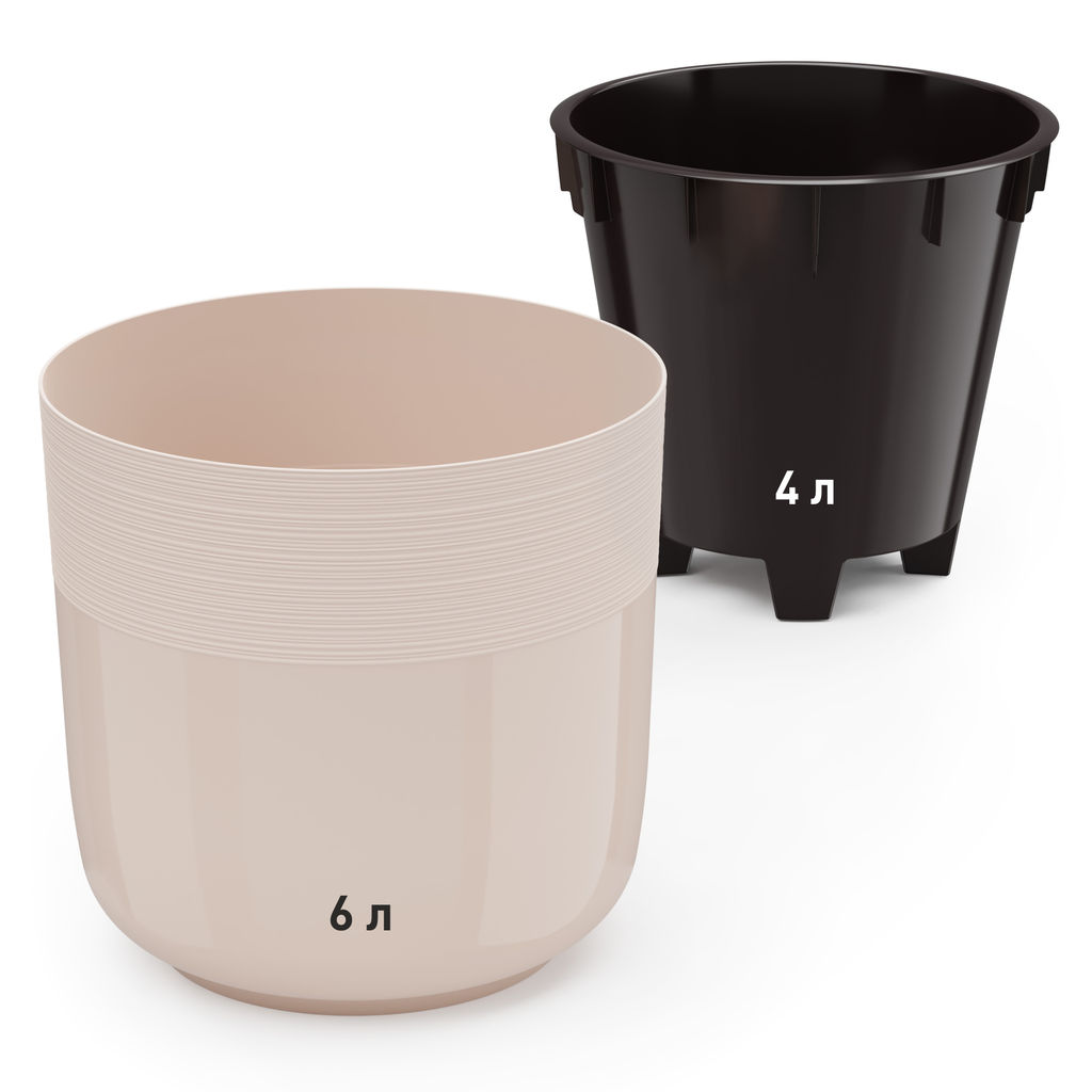 Горшок цв. Линель 6л двойной (бежевый) М8705 - Альтернатива фото 8