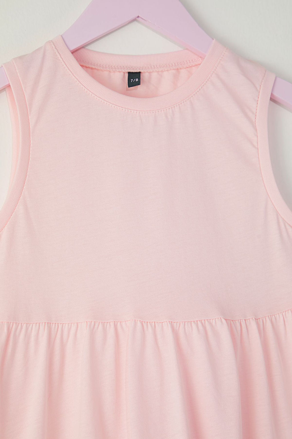 Pembe K?z Cocuk %100 Pamuk Batik Desenli Kolsuz Mini Orme Elbise TKDSS25EL00014 - Trendyolmilla фото 3