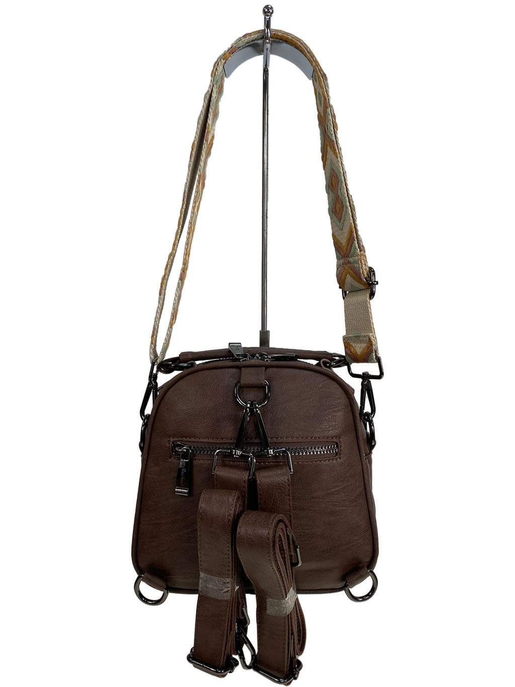 Женская сумка-рюкзак из искусственной кожи, цвет шоколад