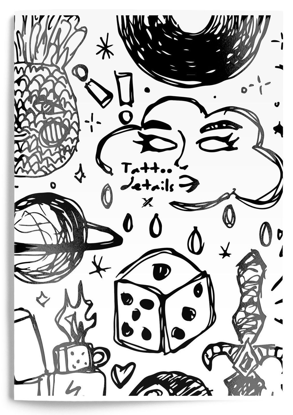 Тетрадь 96 л. А4 клетка, на скрепке, LOREX TATTOO офсет, мелованный картон, soft touch, выборочный УФ-лак, запечатка форзаца - Buro фото 2