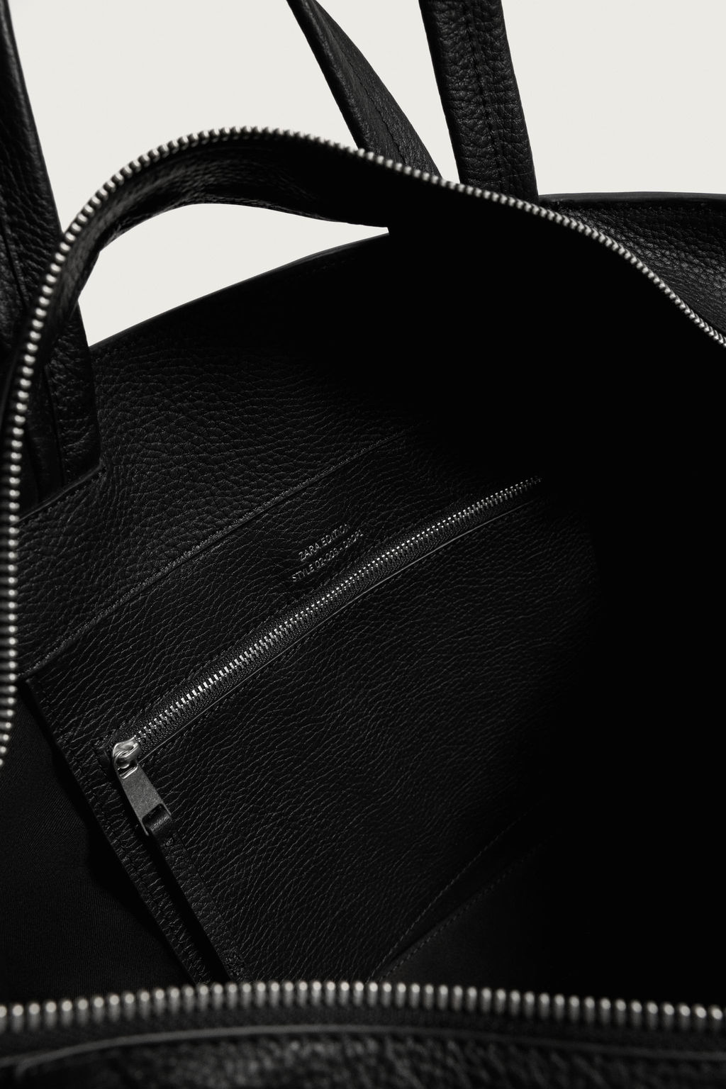 BOLSO SHOPPER PIEL / Negro - Zara фото 6