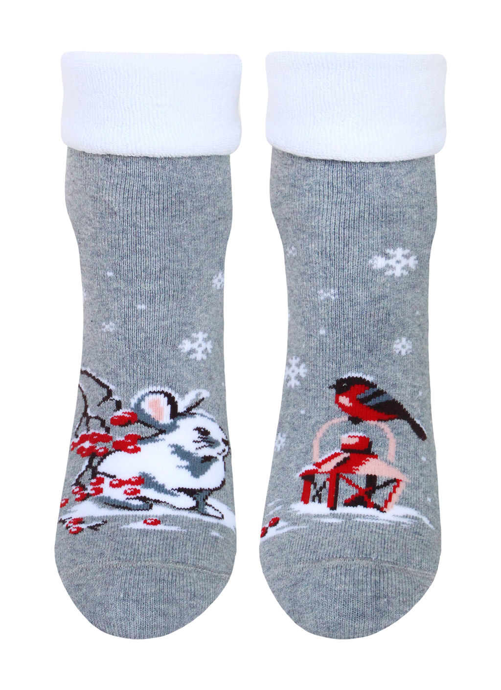 Цена за 2 пары. Носки новогодние СЕРЫЙ МЕЛАНЖ