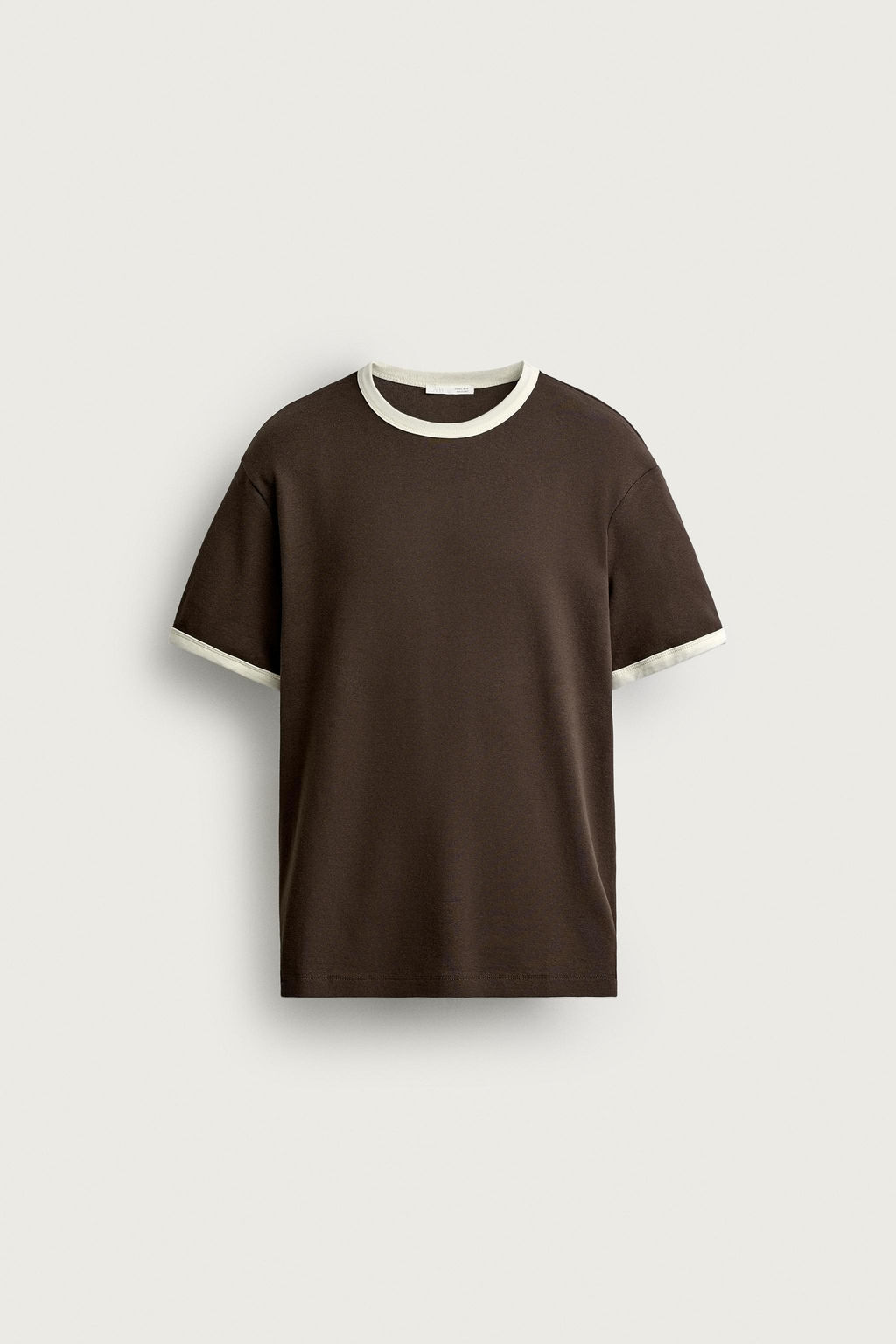 CAMISETA RIB CONTRASTE B?SICA / Marr?n - Zara фото 7