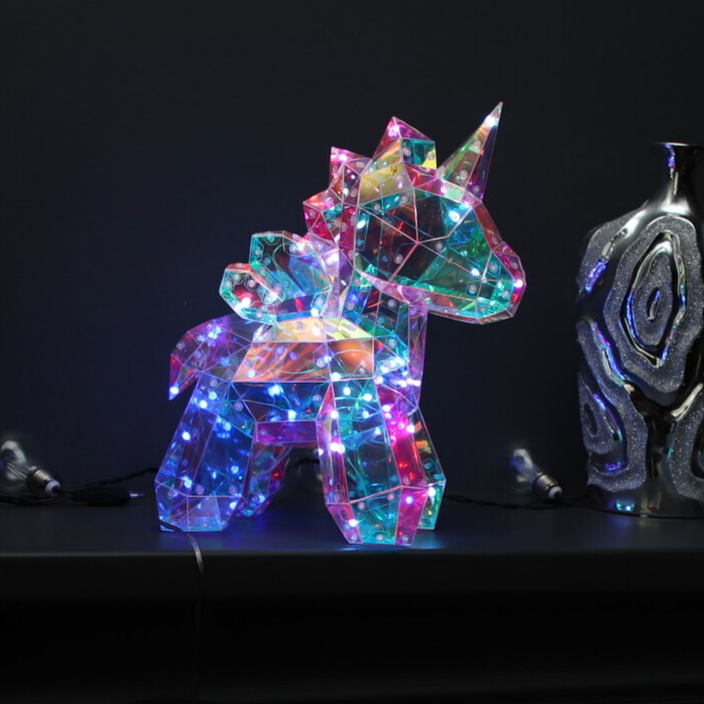 ULD-R503 USB/RGB UNICORN Светильник декоративный Единорог, с USB проводом. 60 светодиодов. RGB свет. Цвет корпуса радужный. TM Uniel