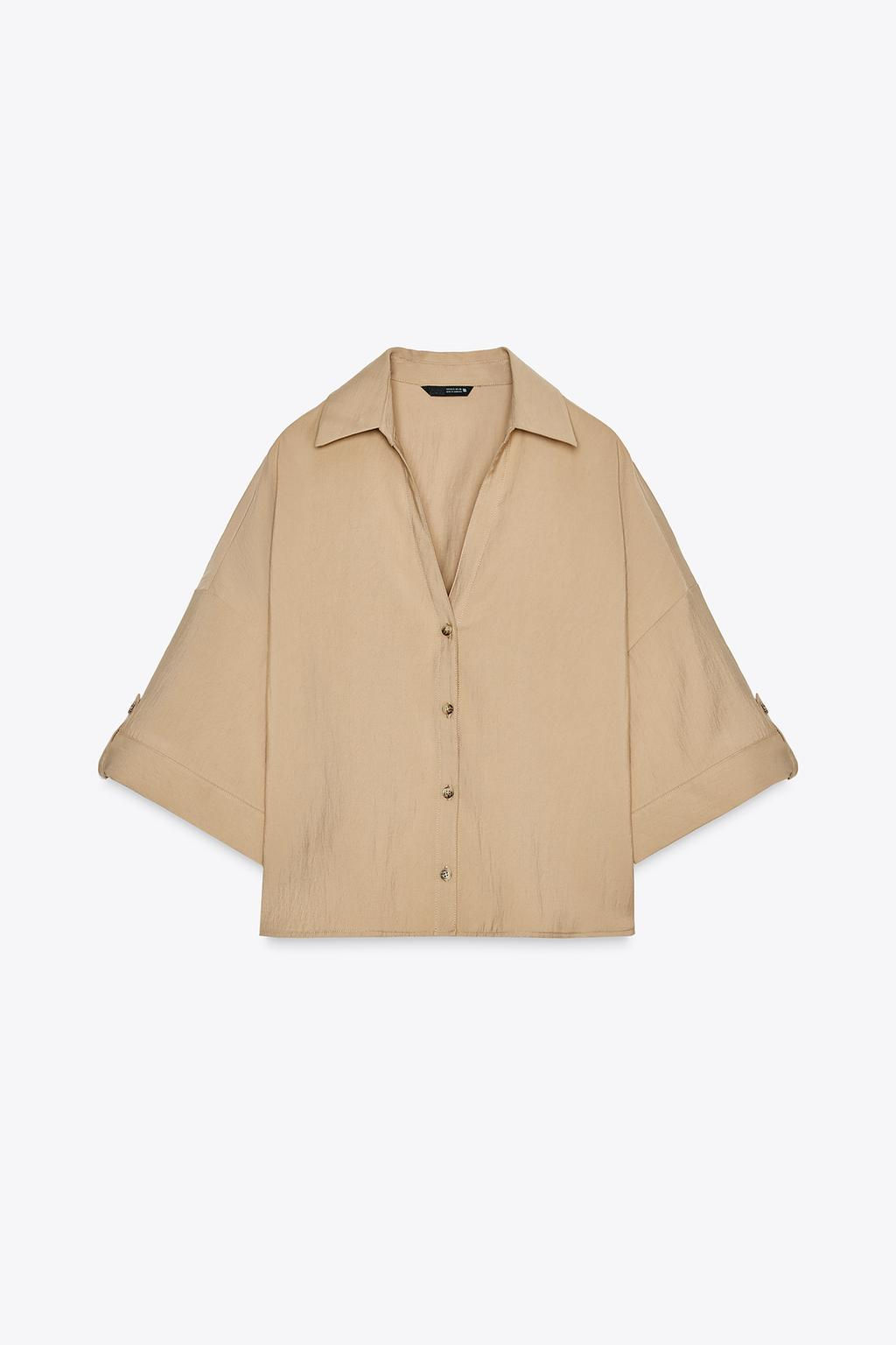 WIDE SHORT SLEEVE SHIRT - Zara фото 14