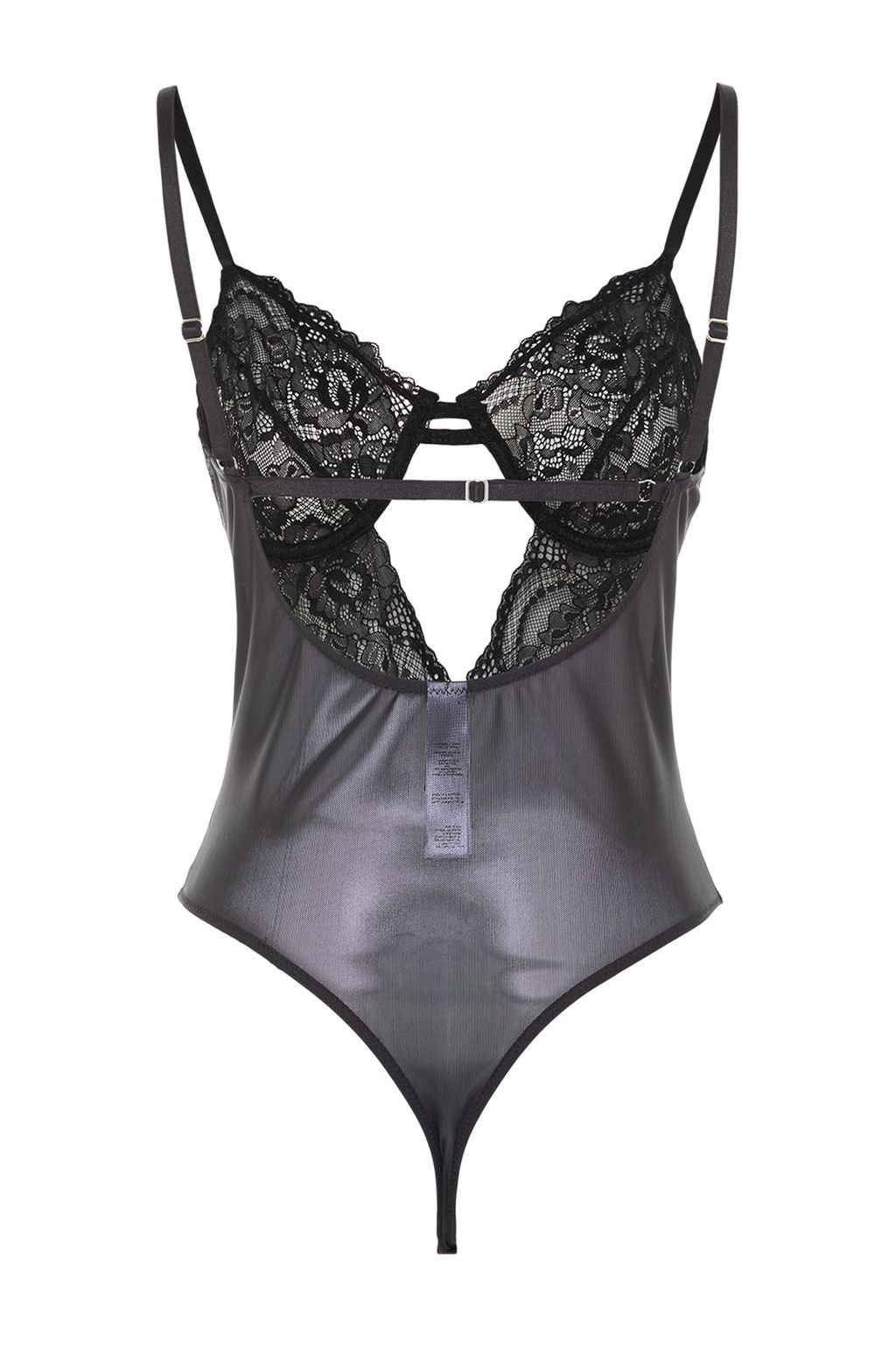 Siyah Dantelli Pencere/Cut Out Detayl? Ip Ask?l? C?tc?tl? Orme Body THMAW23BD00011