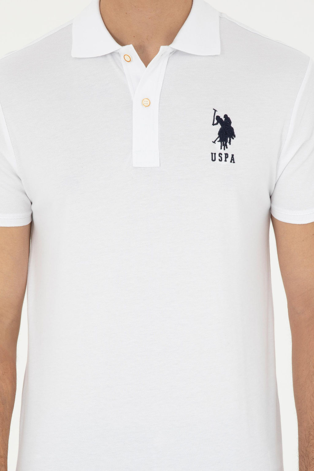 Футболка мужская U.S. Polo Assn базовая белая из хлопка с эластаном  фото 13