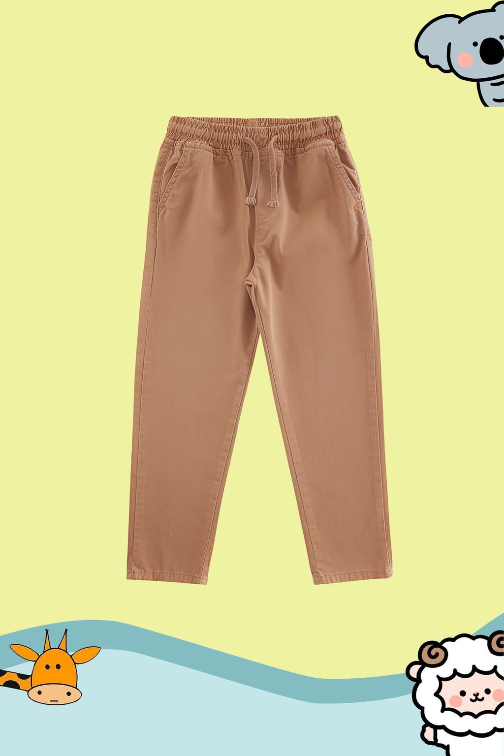 Erkek Cocuk Camel Beli Lastikli ve Baglamal? Esnek Okul Dokuma Pantolon TKDSS24PL00004 - Trendyolmilla фото 5