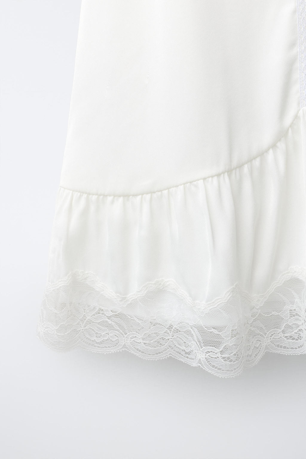 VESTIDO LENCERO COMBINADO / Blanco - Zara фото 5
