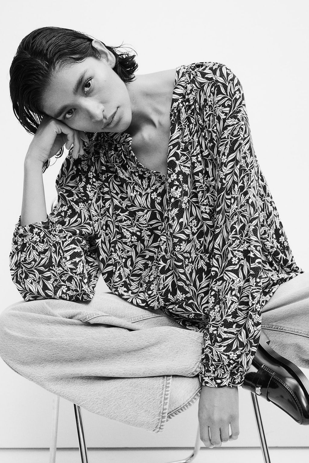 Blusa con mangas globo - H&m фото 2