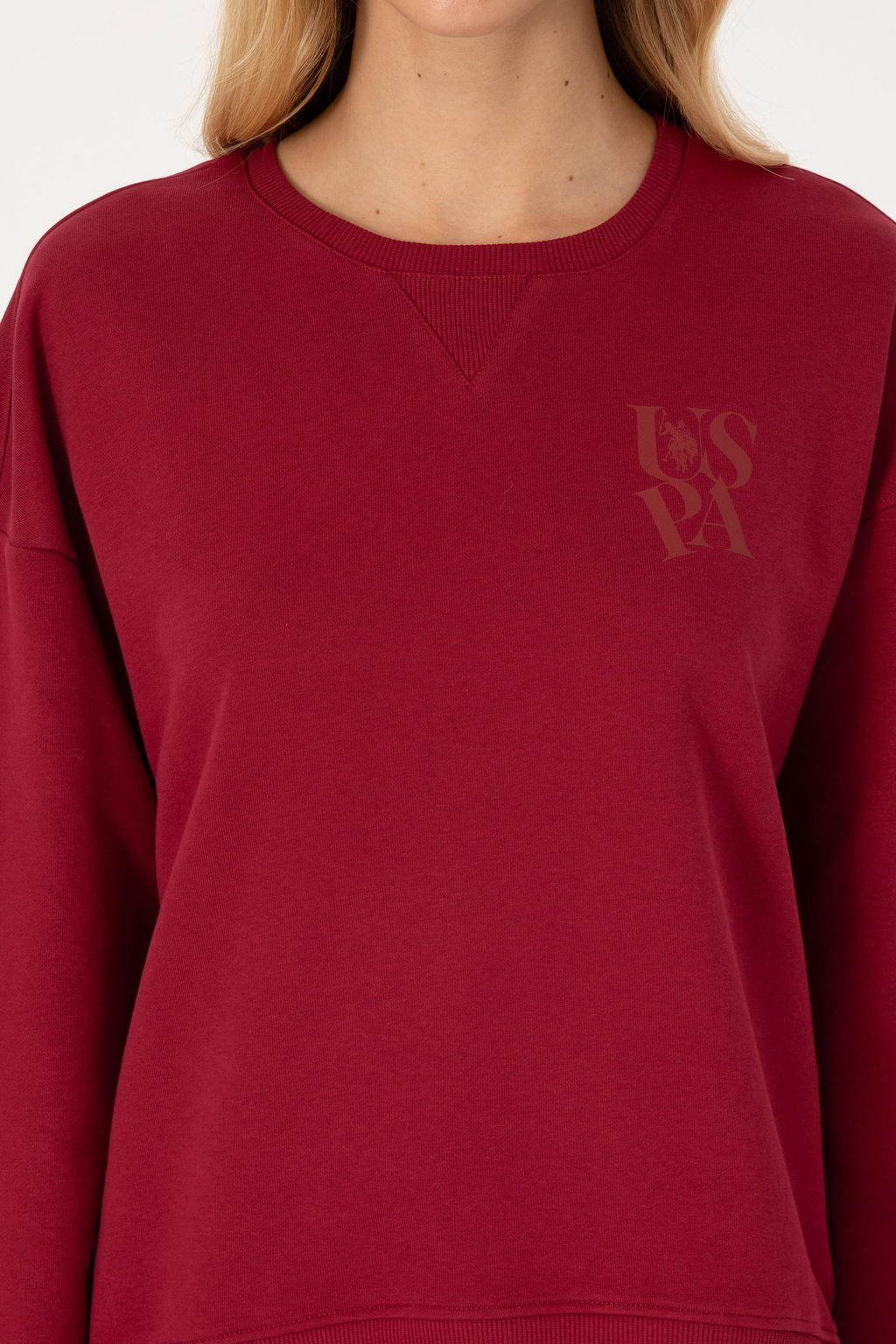 Kad_n Koyu Frambuaz Sweatshirt - U.s. polo assn фото 5