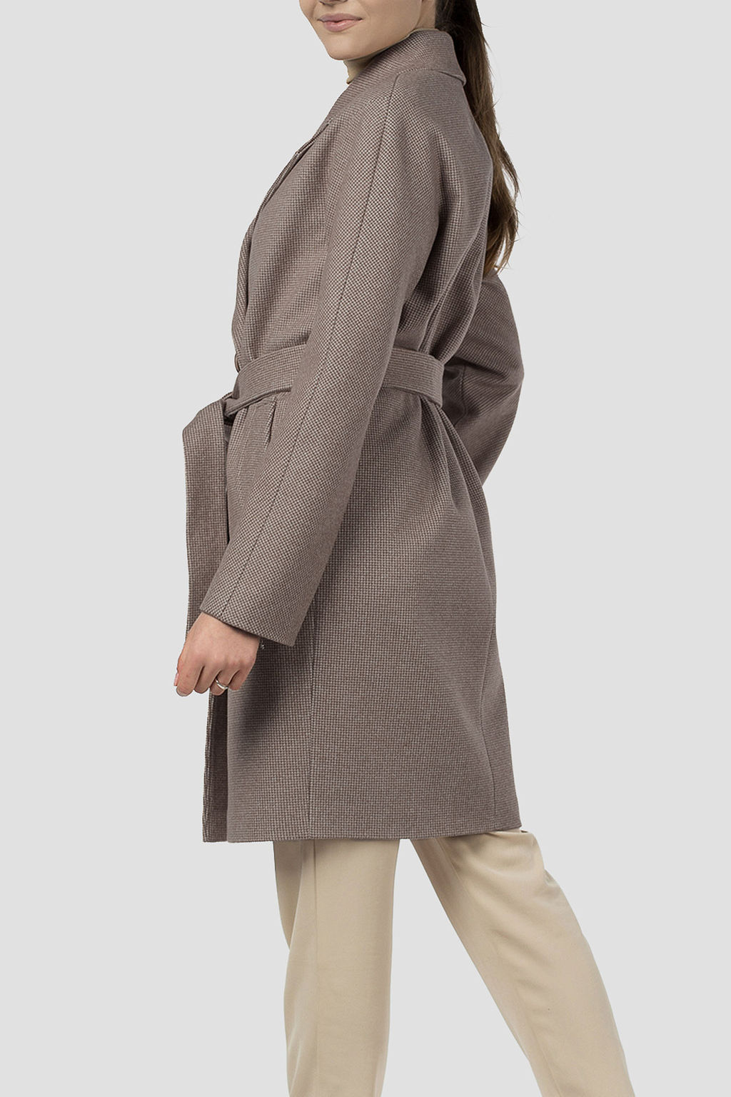 Пальто женское демисезонное (пояс) - El podio фото 3