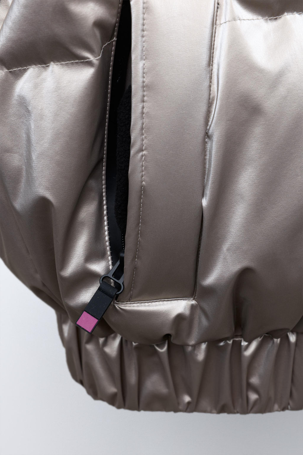 METALLIC WATER-RESISTANT AND WINDPROOF FEATHER DOWN PUFFER JACKET RECCO® SYSTEM SKI COLLECTION - Zara фото 24