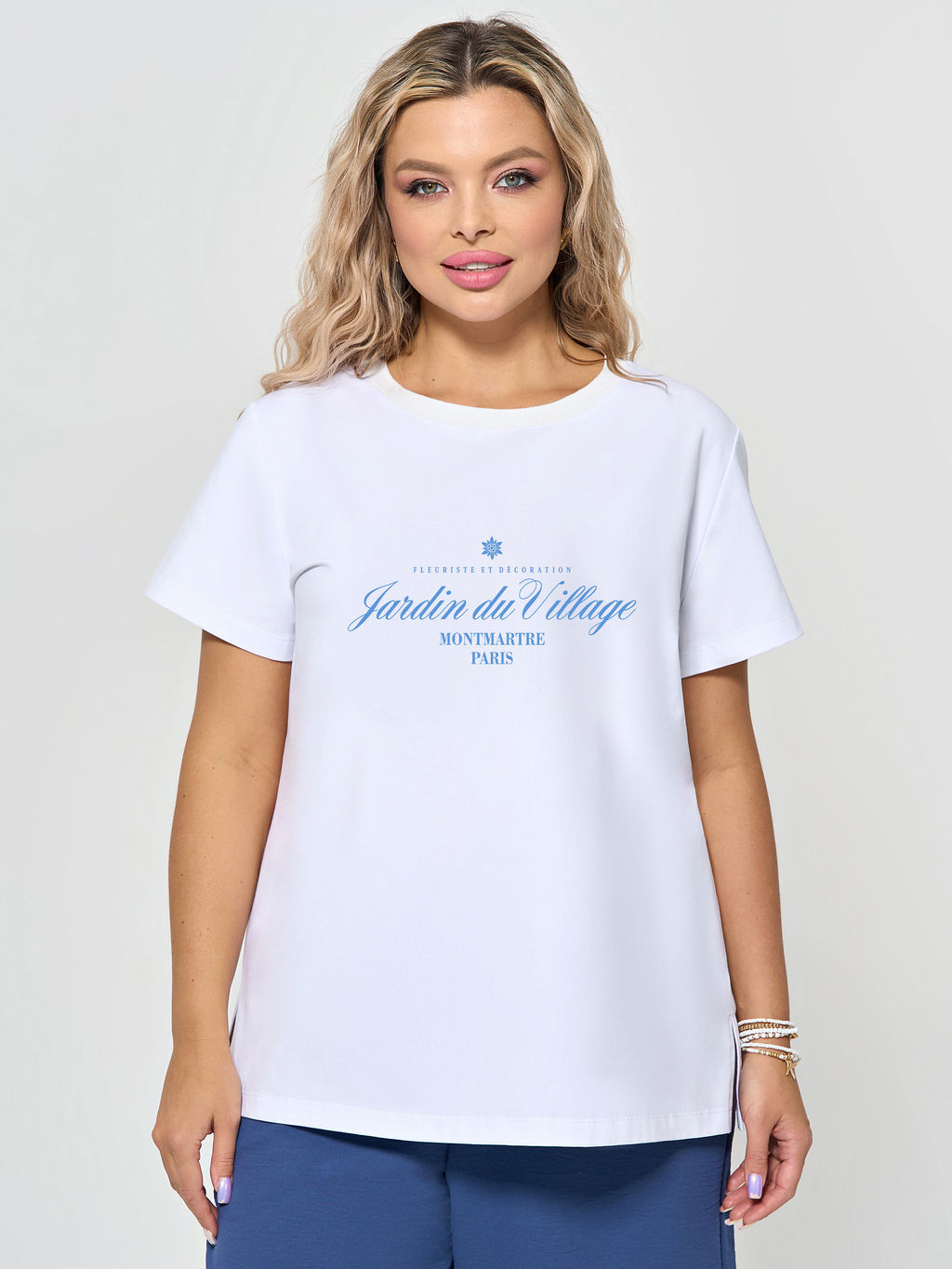 Футболка 0087-18 белый мрамор - Dora фото 27