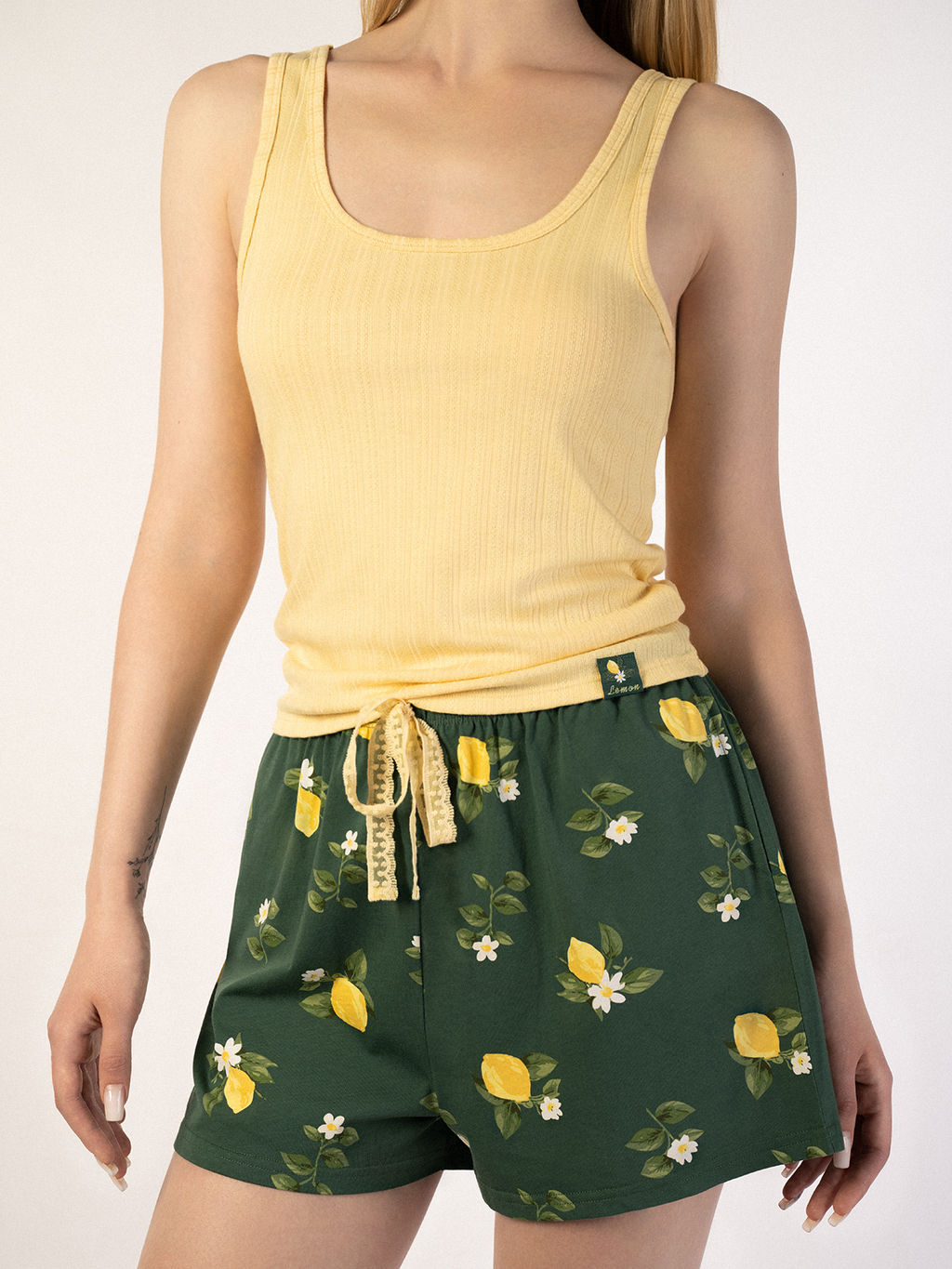 Пижама Indefini 5059TBP желтый хлопок