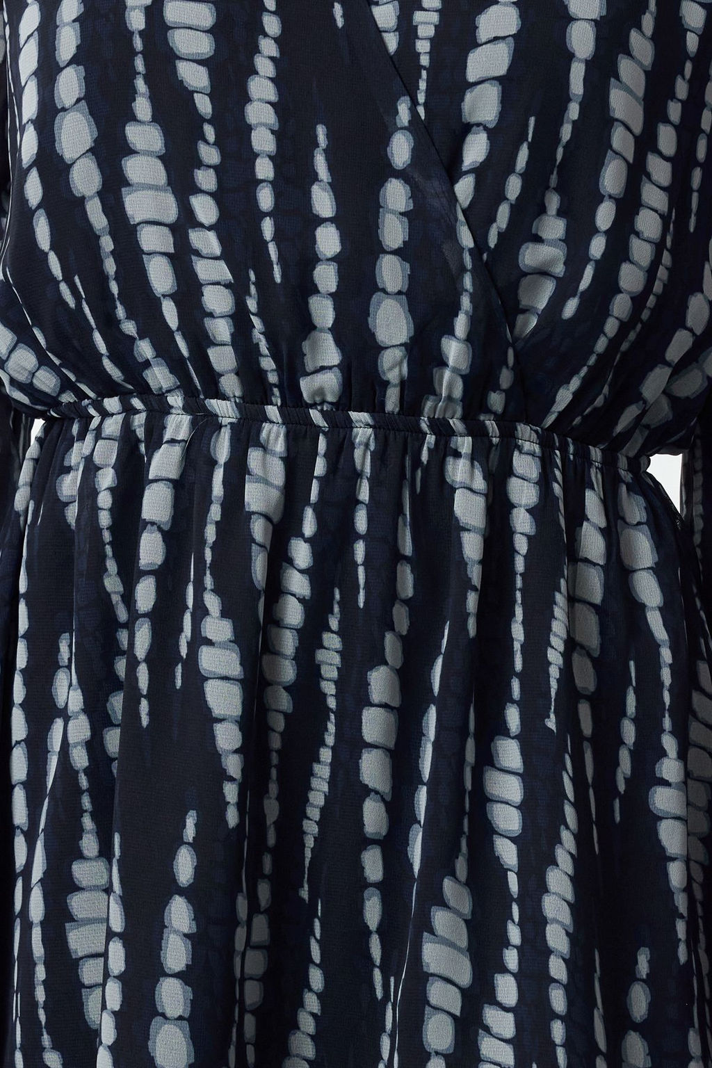 TRENDYOLMILLA Lacivert Desenli Kruvaze Yaka Skater/Belden Ac?lan Mini Astarl? Sifon Dokuma Elbise TWOAW25EL00255 фото 8