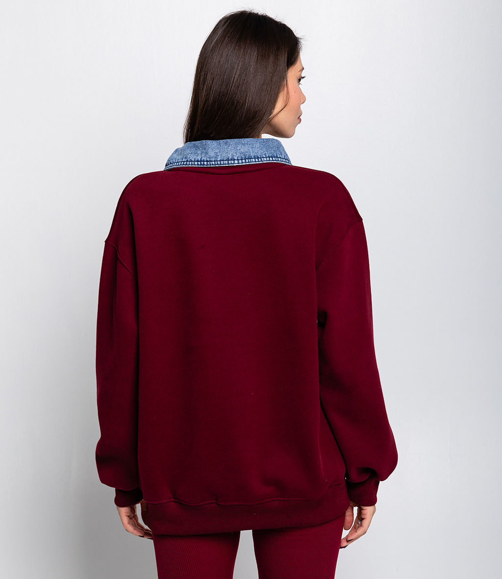 Свитшот #КТ885 (1), тёмно-бордовый