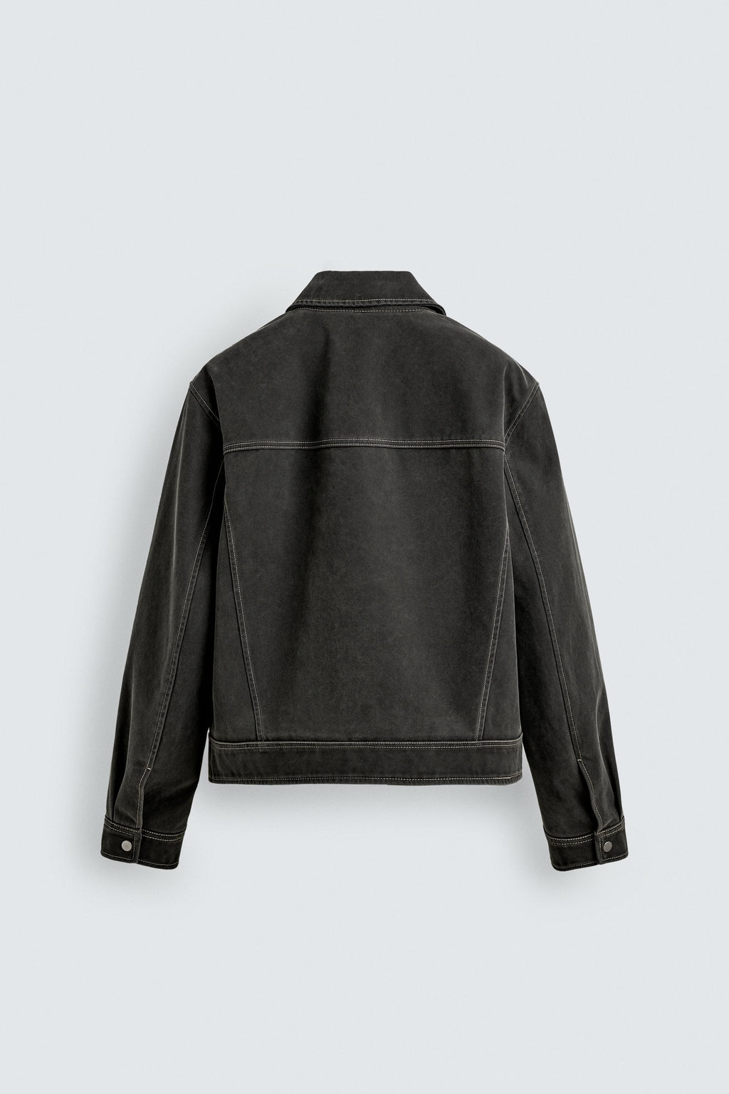 CAZADORA EFECTO LAVADO PESPUNTES / Gris oscuro - Zara фото 9