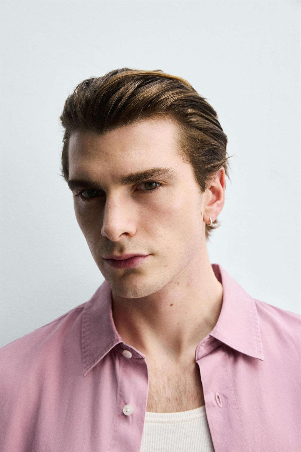 CAMISA REGULAR FIT LYOCELL - ALGOD?N / Rosa - Zara фото 5