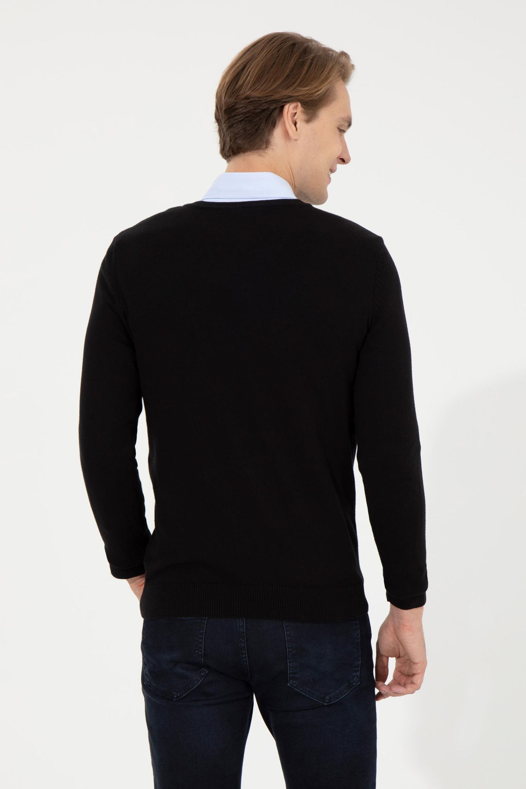 Мужской черный трикотажный свитер Basic - U.s. polo assn фото 17