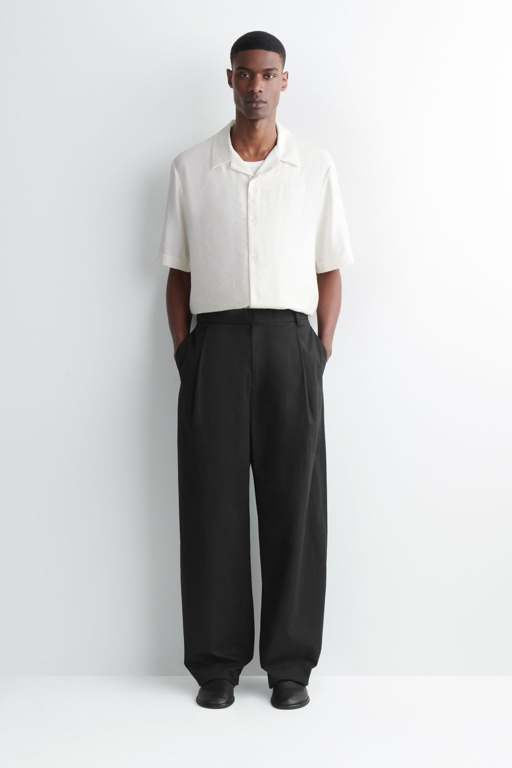 PANTAL?N BARREL LEG RELAXED FIT DE ALGOD?N Y LINO - H&m фото 3