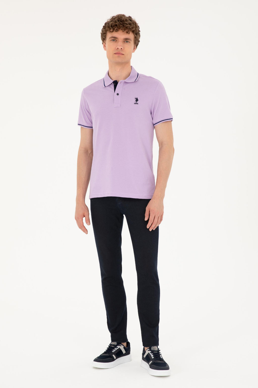 Мужская сиреневая базовая футболка - U.s. polo assn фото 4
