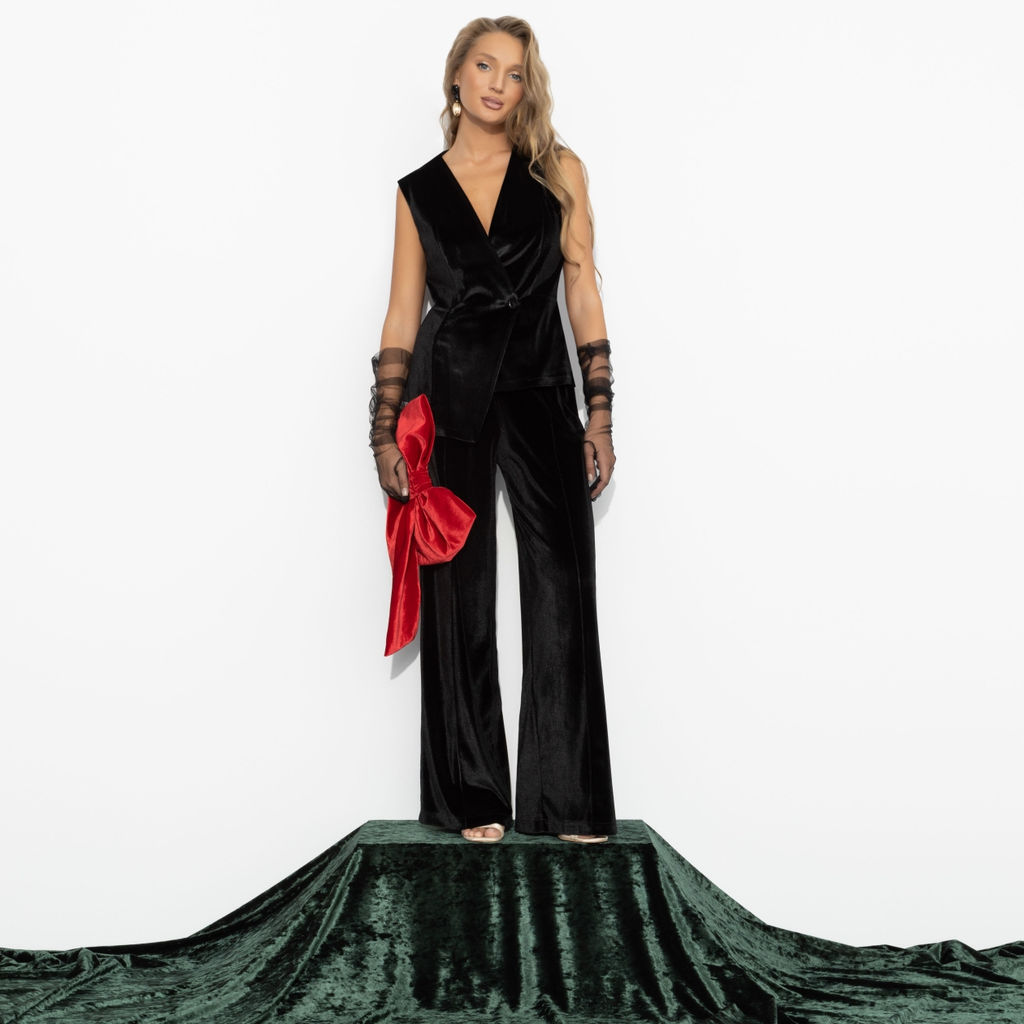 Жилет бархатный, Стильный лидер (чёрный бархат) - Charutti фото 7