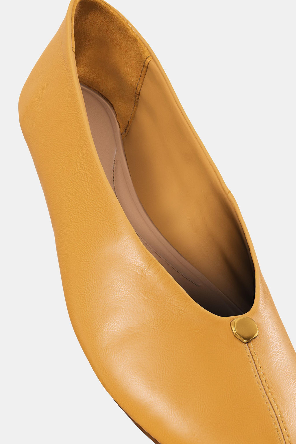 LEATHER BALLET FLATS WITH METAL DETAIL - Zara фото 7