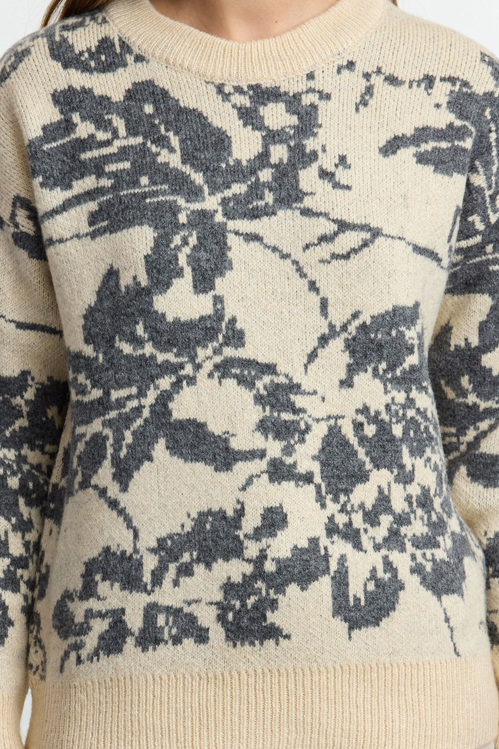 Tas Yumusak Dokulu Cicekli Triko Kazak TWOAW25KZ00219 - Trendyolmilla фото 4
